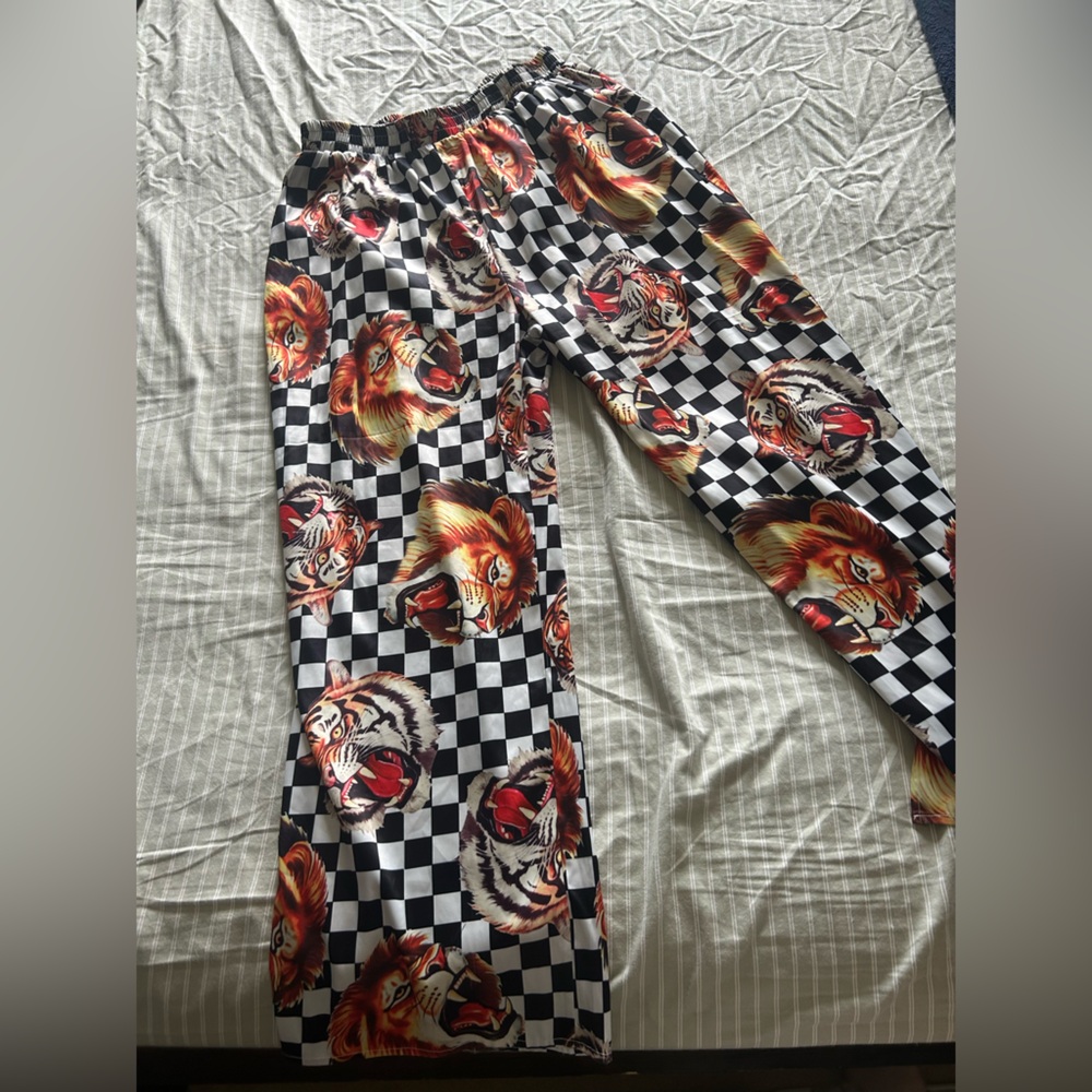 Dressed in LALA Pants Tiger & Lion Print Leggings - Black, White, Red, Gold